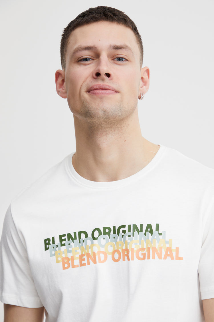 Blend White Rainbow Print T-Shirt