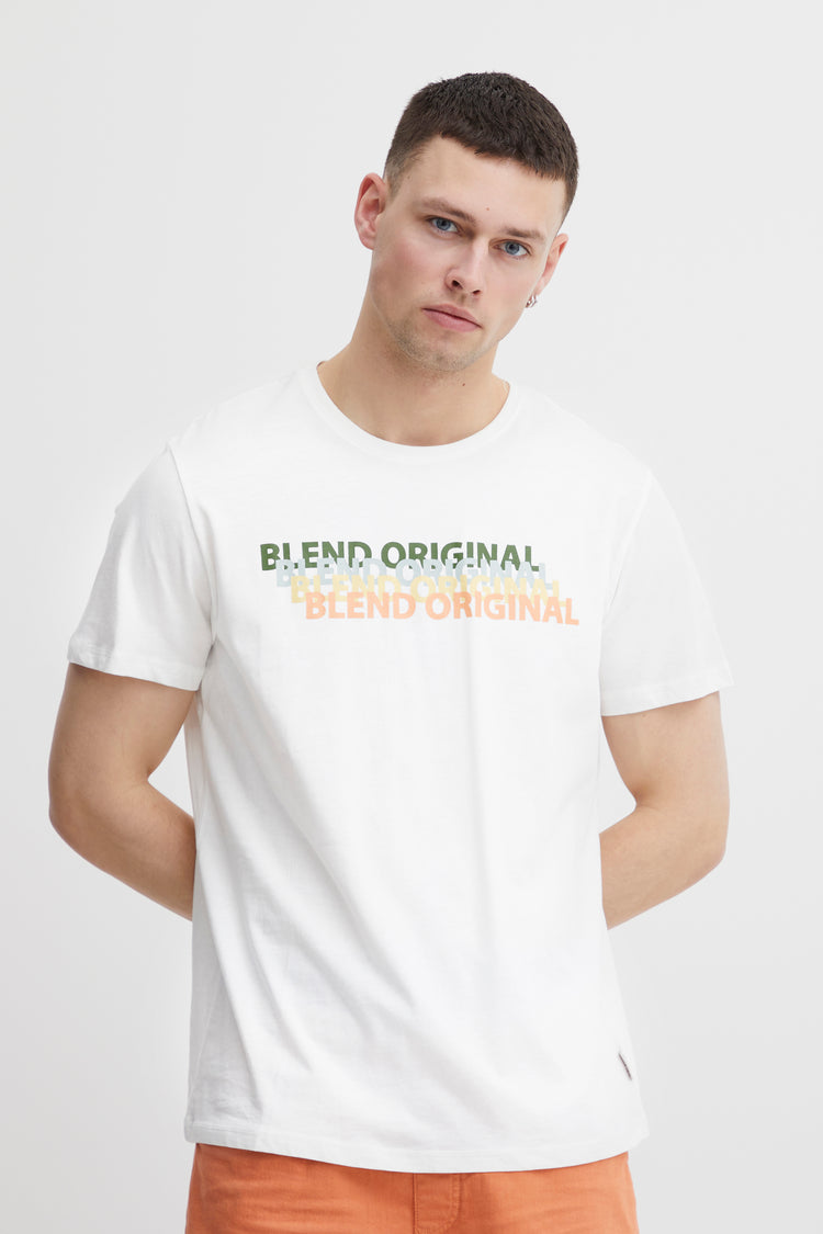 Blend White Rainbow Print T-Shirt