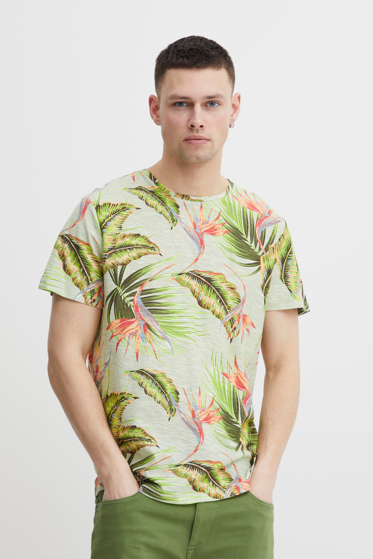 Blend Tropical Print T-Shirt - Sea Foam