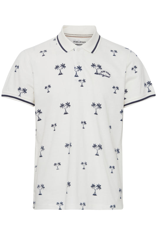 Blend White Printed Polo Shirt