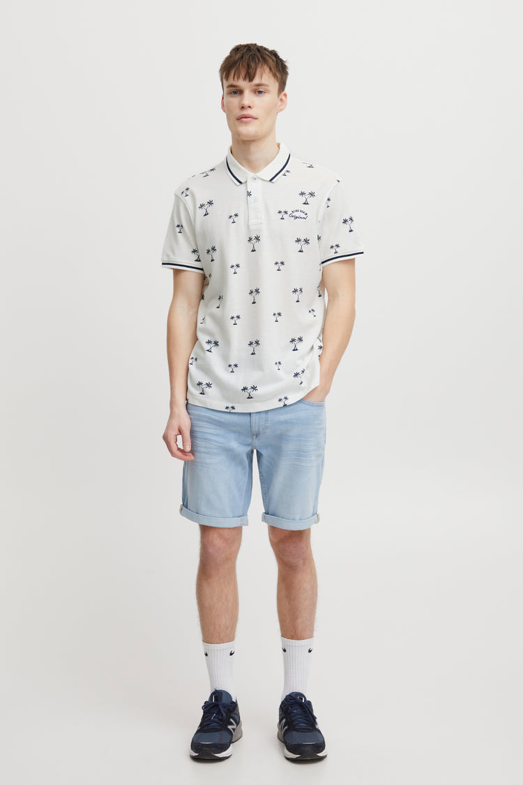 Blend White Printed Polo Shirt