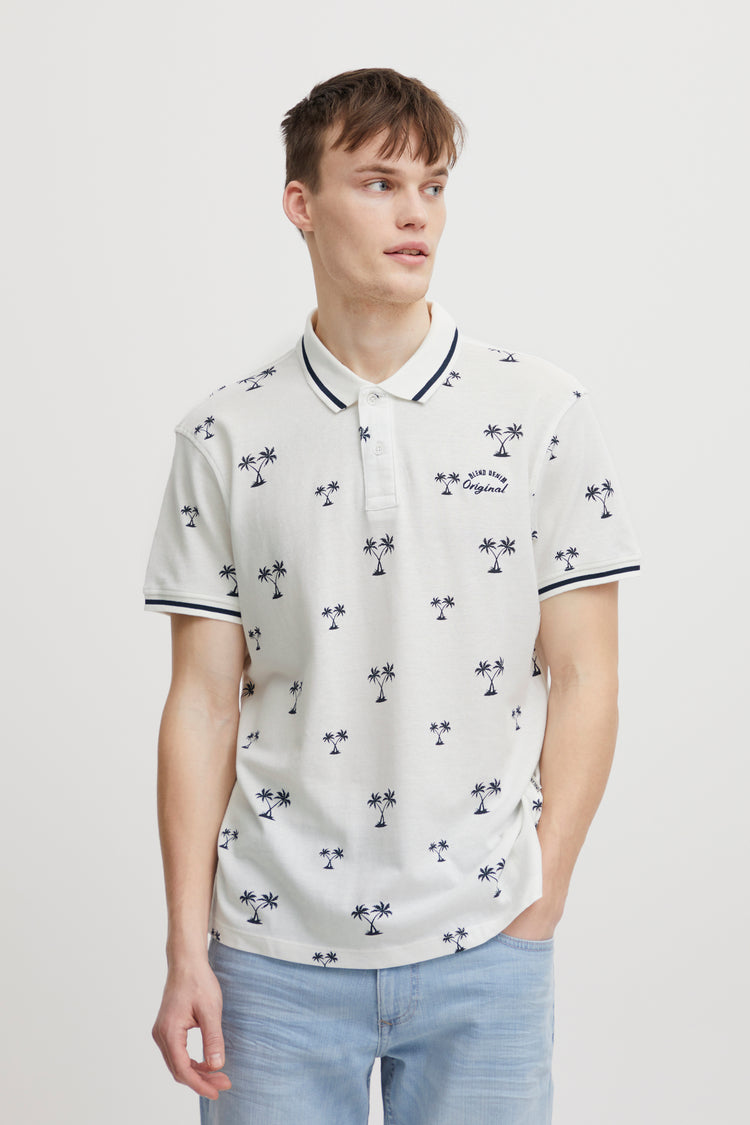 Blend White Printed Polo Shirt