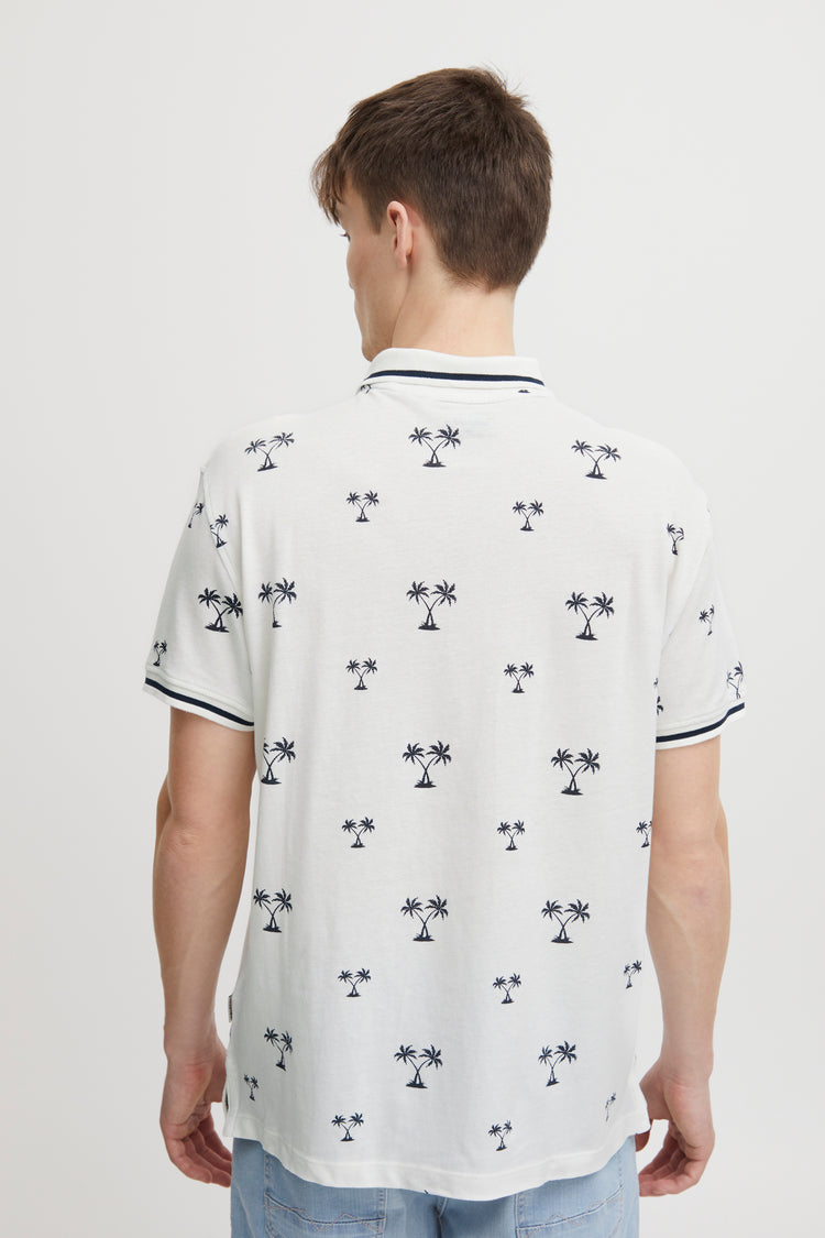 Blend White Printed Polo Shirt