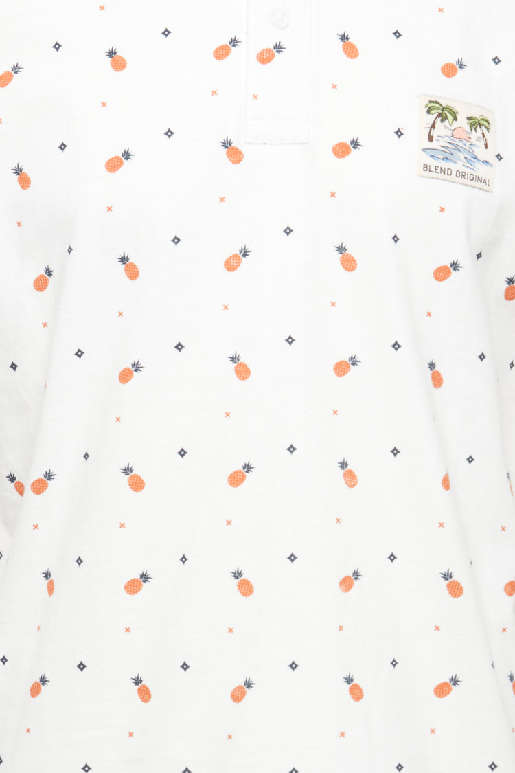 Blend White Printed Polo Shirt