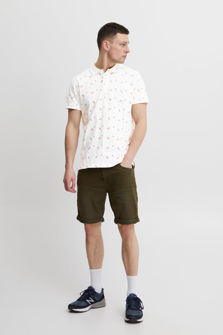 Blend White Printed Polo Shirt