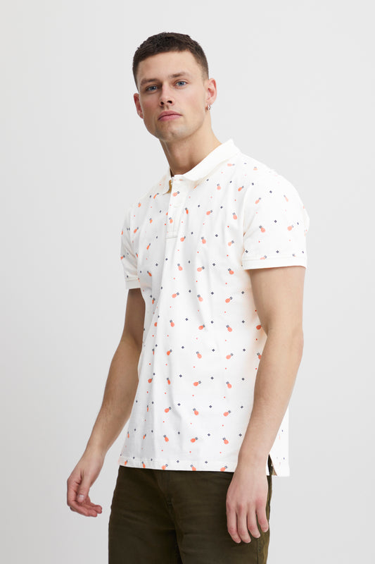 Blend White Printed Polo Shirt