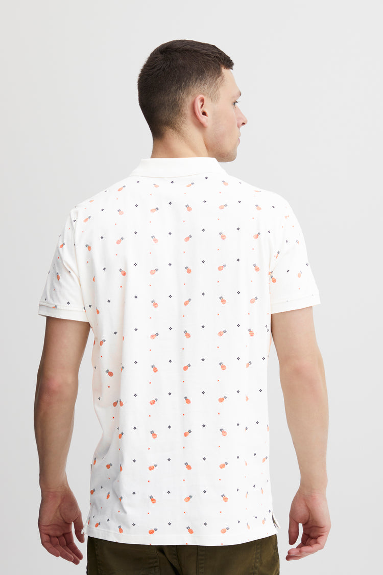 Blend White Printed Polo Shirt