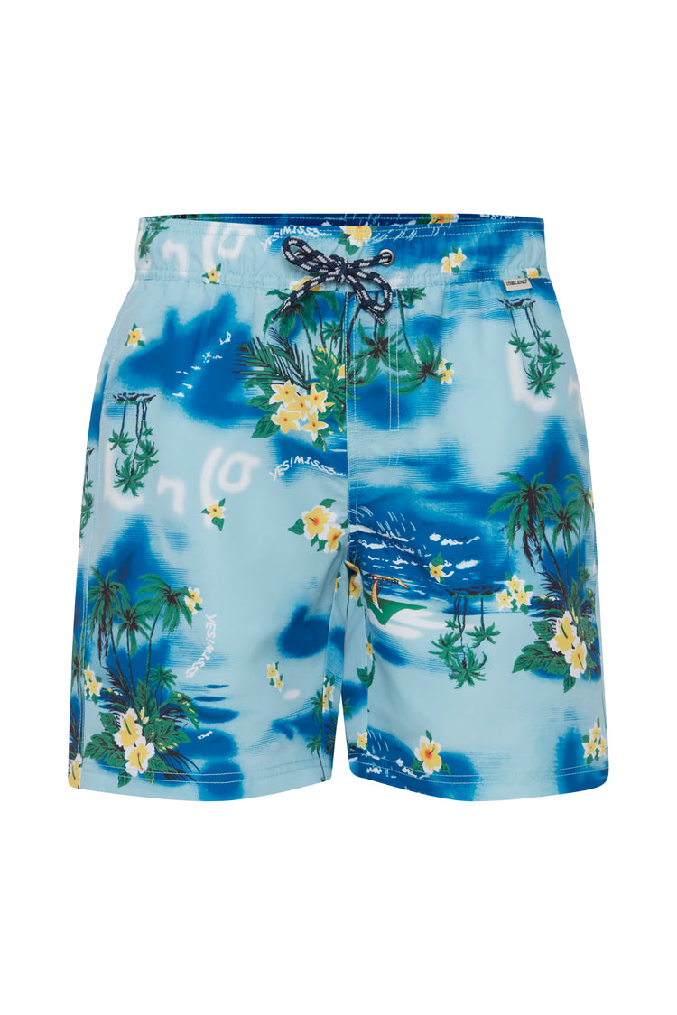 Blend Blue Printed Swim Shorts