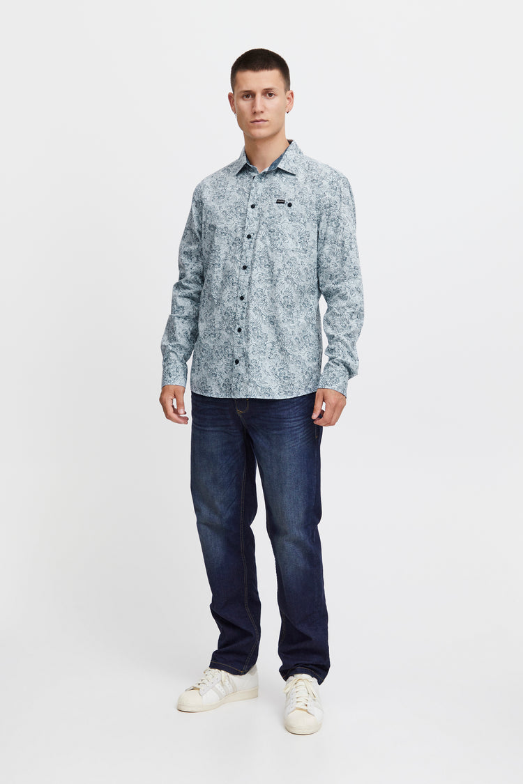 Blend Long Sleeve Printed Shirt - Navy