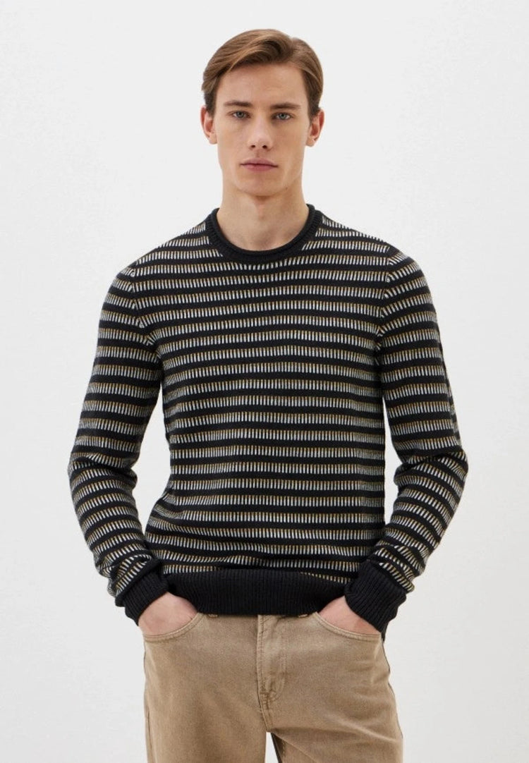 Blend Striped Knitted Pullover