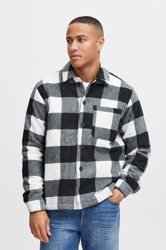 Blend Plaid Jacket - Black