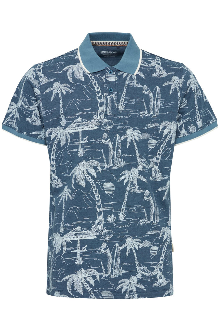 Blend Blue Island Print Polo