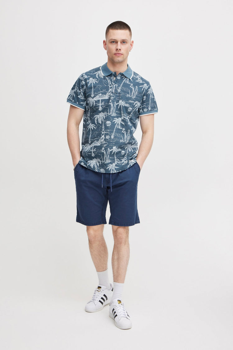 Blend Blue Island Print Polo