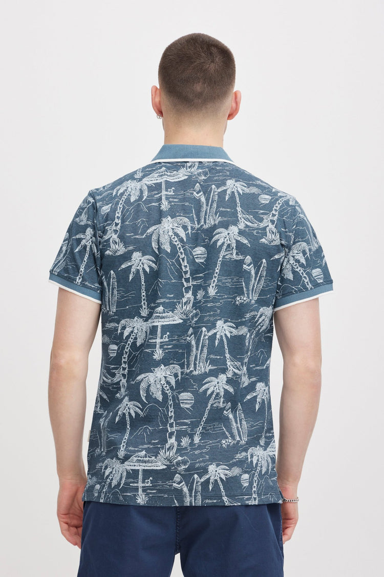 Blend Blue Island Print Polo