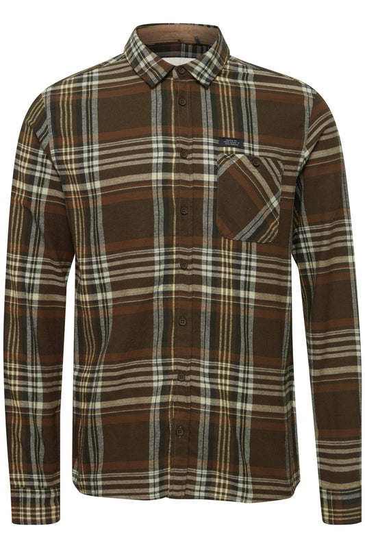 Blend Check Shirt - Brown