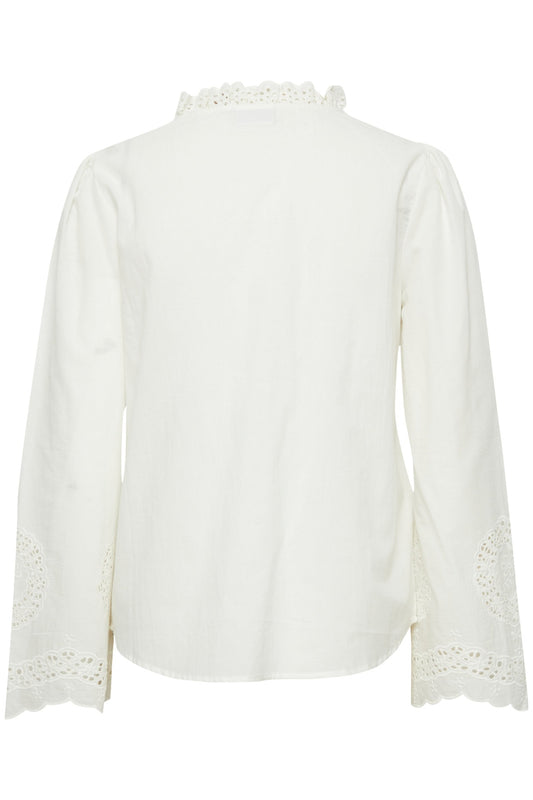 Pulz Embroidered White Aliane Shirt