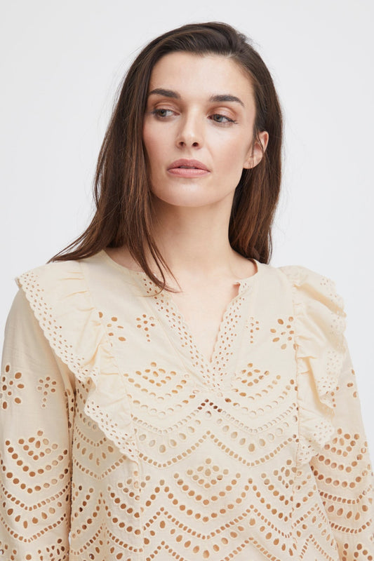 Pulz Cream Garbo Blouse