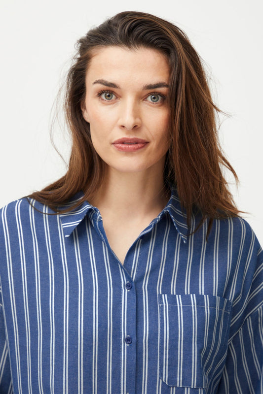 Pulz Blue Stripe Rebecca Shirt