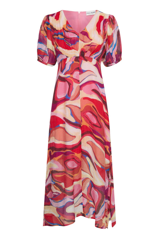 Pulz Multi Coloured Pattern Jada Dress