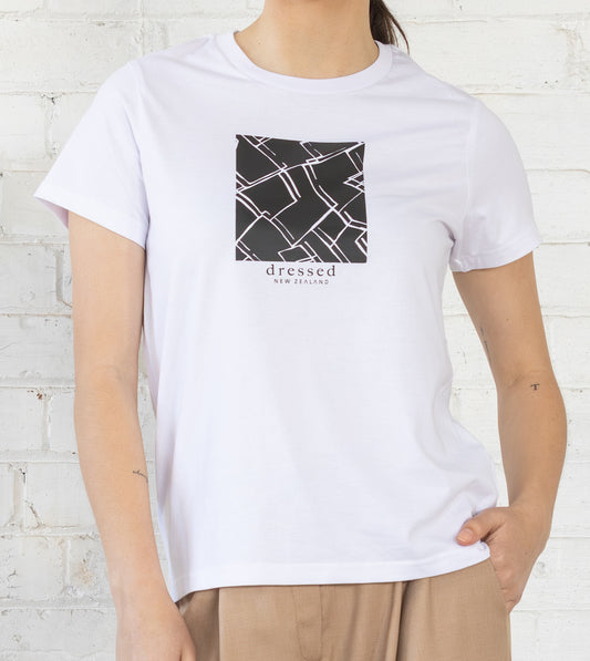 Dressed White Abstract T-Shirt