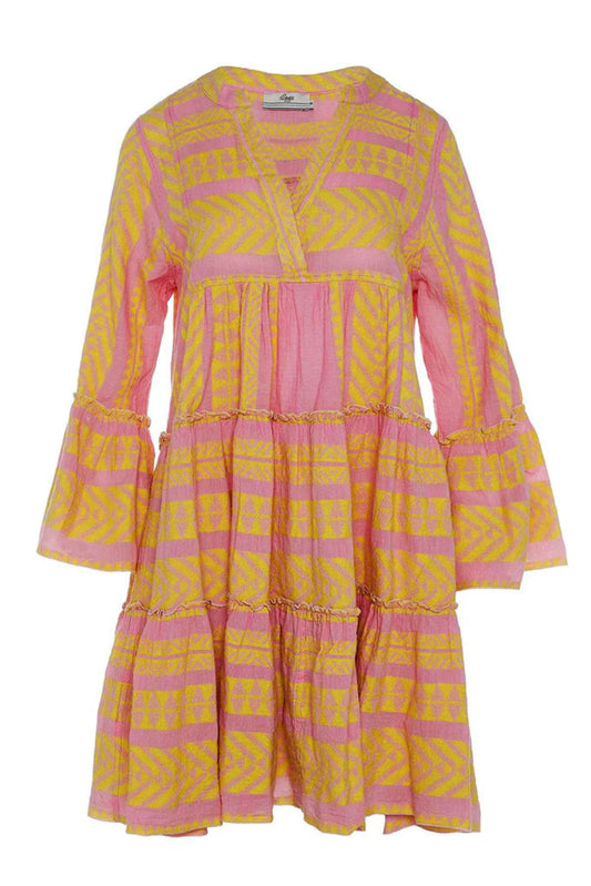 Devotion Yellow/Pink Ella Midi Dress