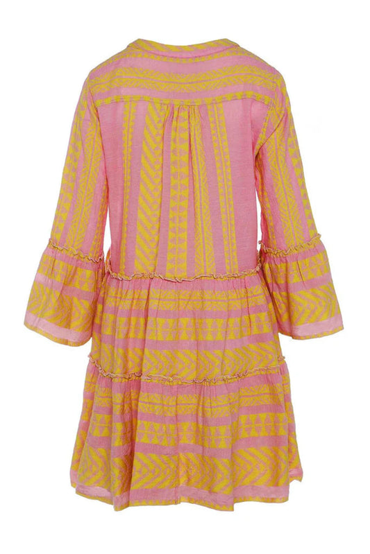 Devotion Yellow/Pink Ella Midi Dress