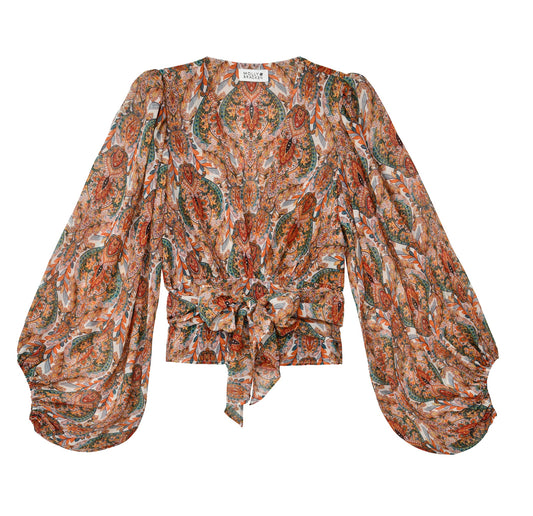 Molly Bracken Patterned Wrap Top