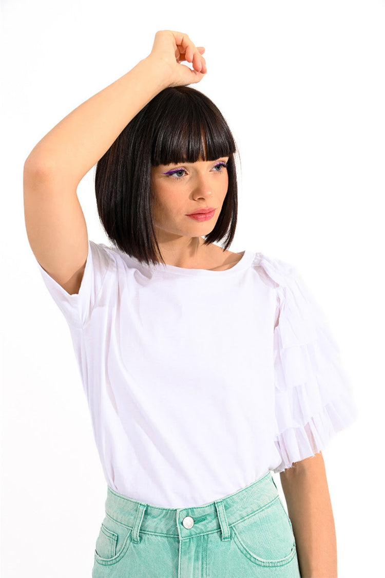 Lili Sidonio White Frill Tee