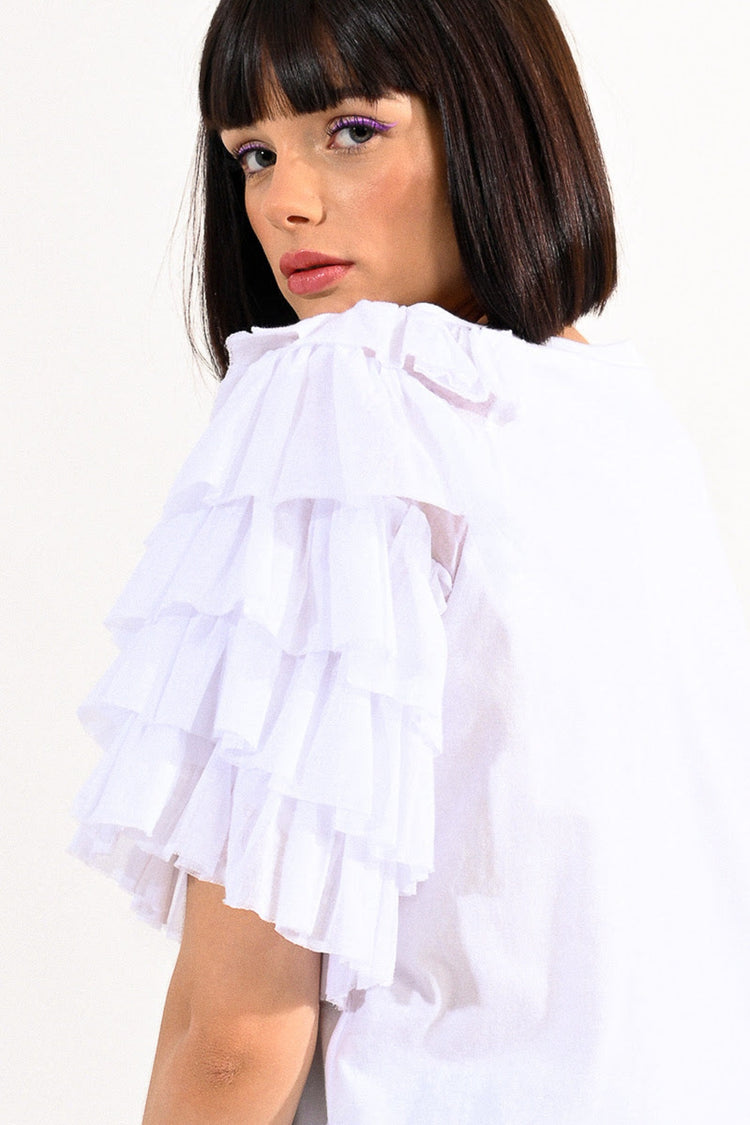 Lili Sidonio White Frill Tee