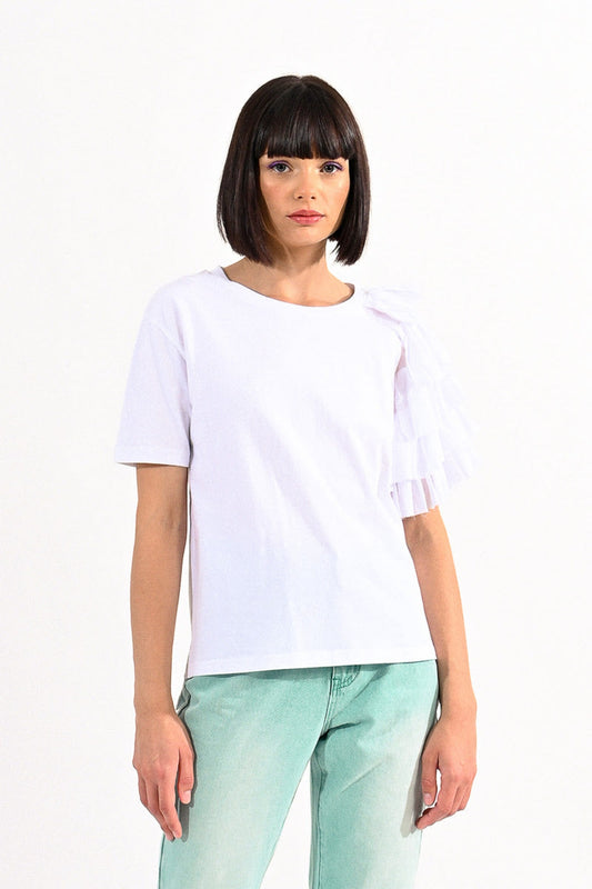 Lili Sidonio White Frill Tee