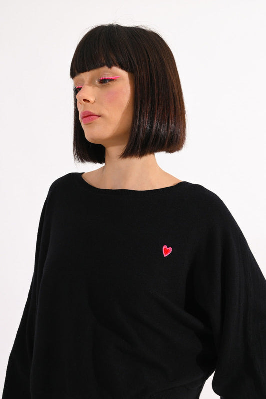 Lili Sidonio Black Cropped Sweater