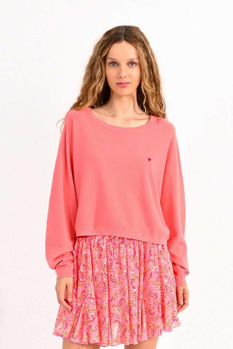 Lili Sidonio Pink Cropped Sweater