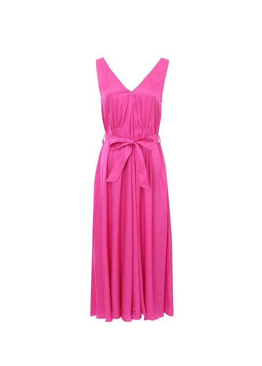 FRNCH Achouak Fuchsia Midi Dress