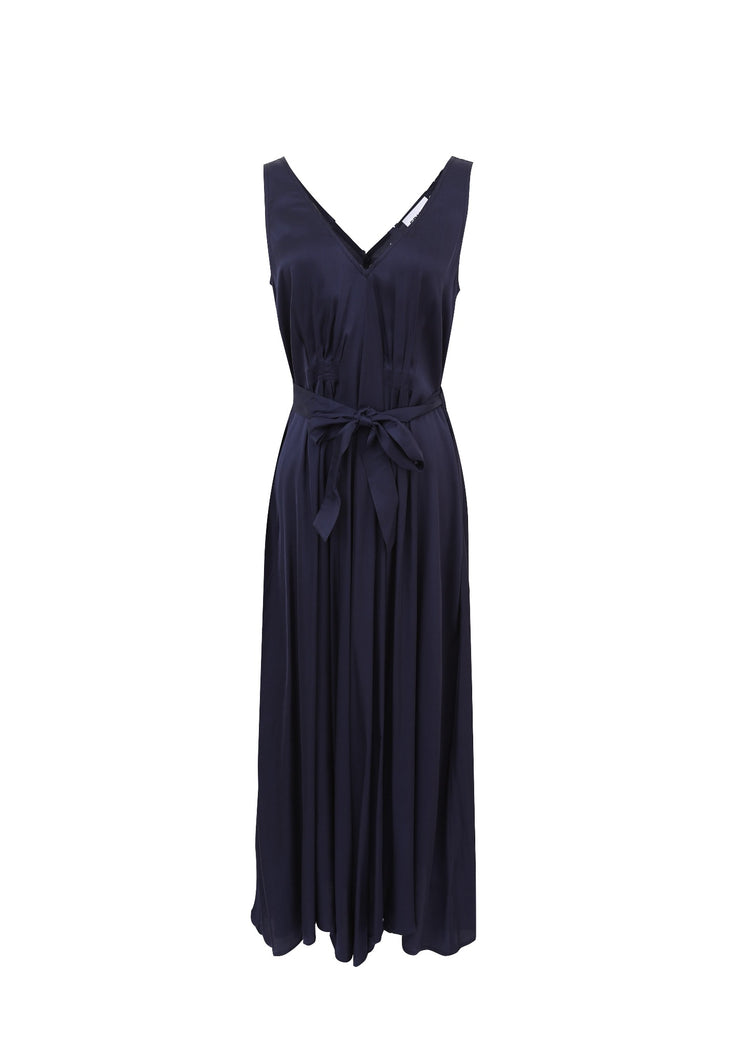 FRNCH Achouak Navy Midi Dress