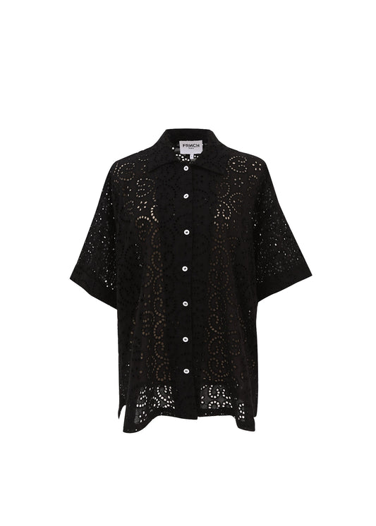 FRNCH Black Button Up Natasha Shirt