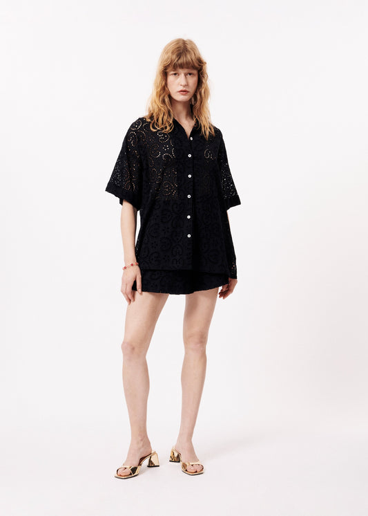 FRNCH Black Button Up Natasha Shirt