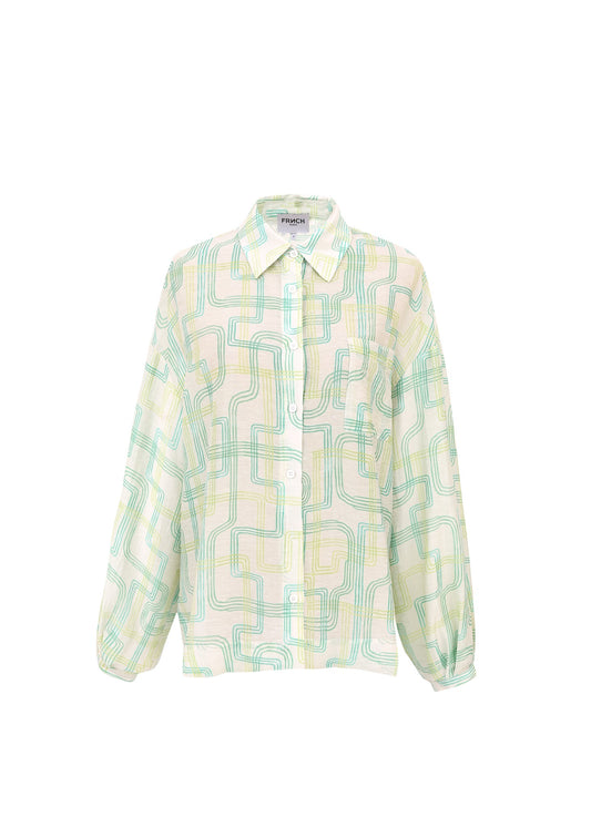 FRNCH Patterned Button Up Charlotte Shirt