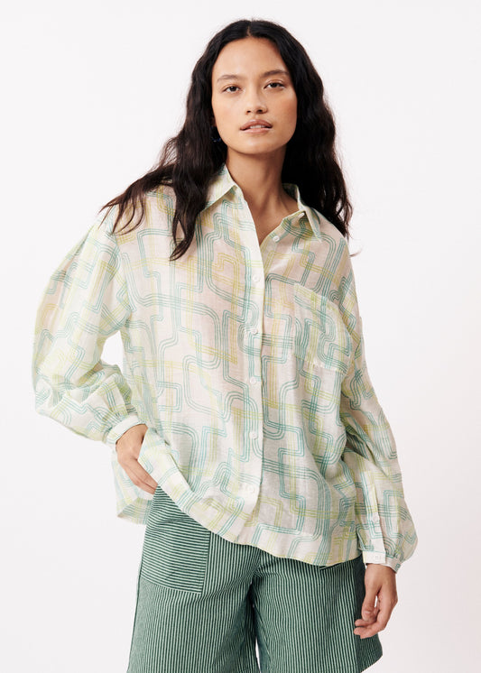 FRNCH Patterned Button Up Charlotte Shirt