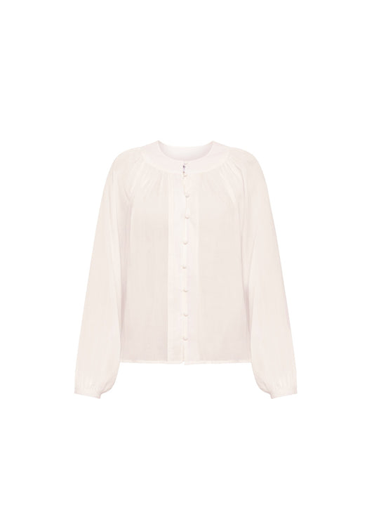 FRNCH White Button Up Philipine Shirt