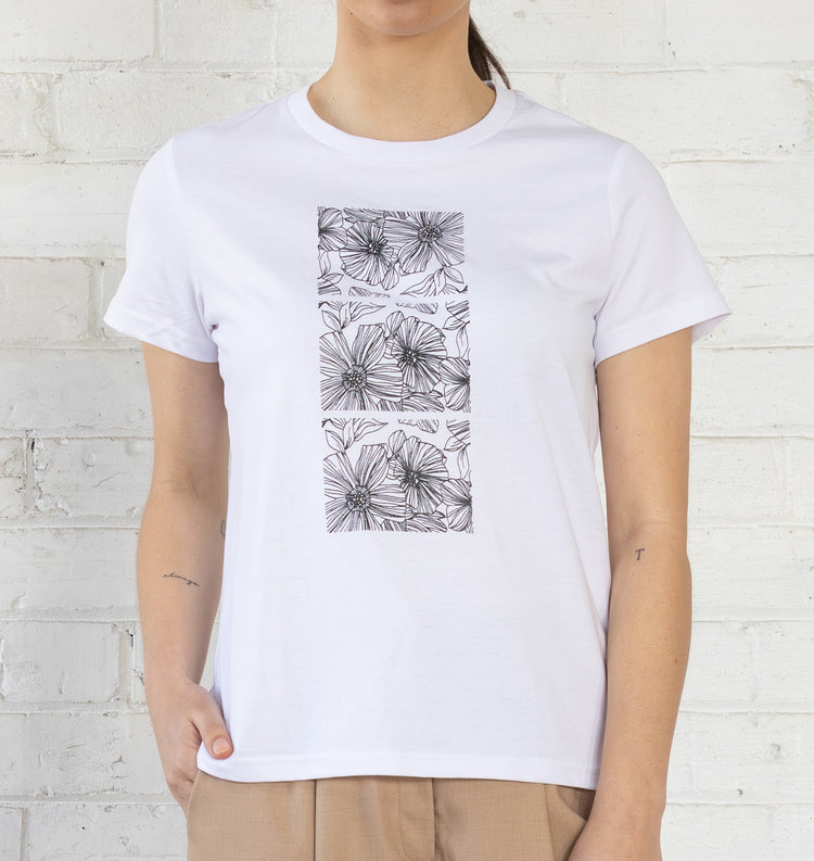 Dressed Garden Of Eden T-Shirt | White with Black Print