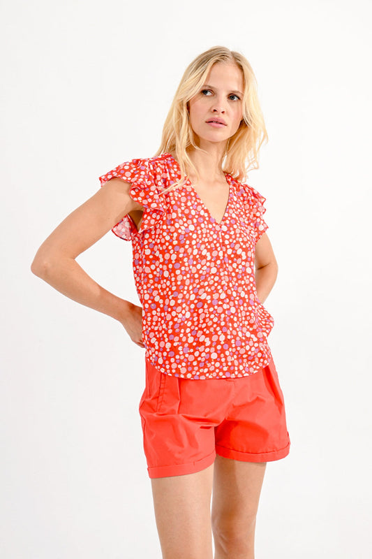 Molly Bracken Patterned Short Sleeve Top