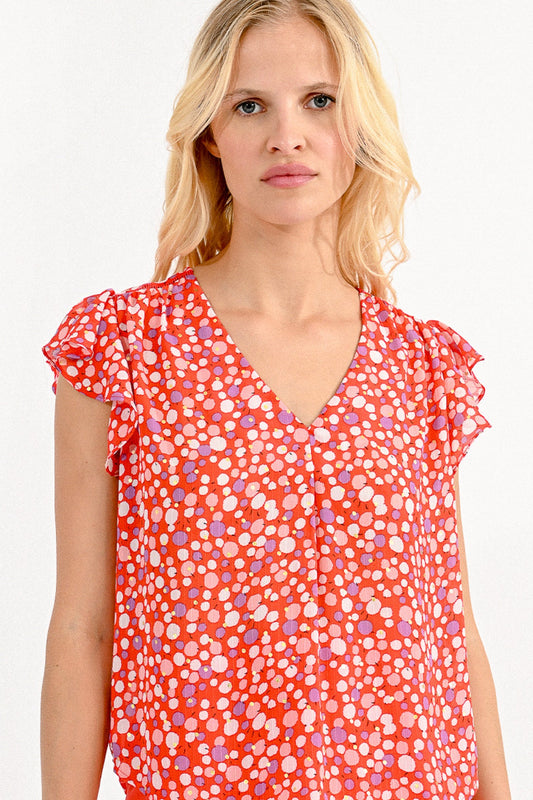 Molly Bracken Patterned Short Sleeve Top