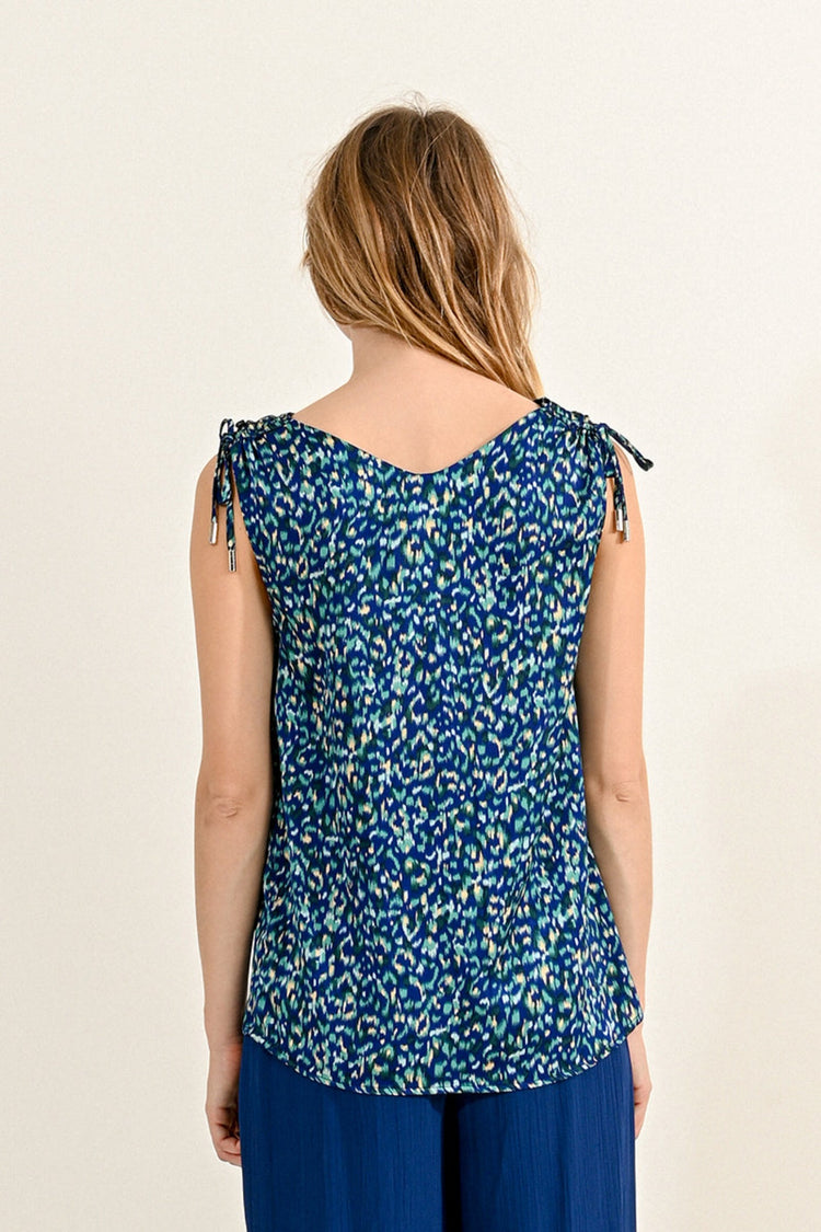 Molly Bracken Blue Print Top