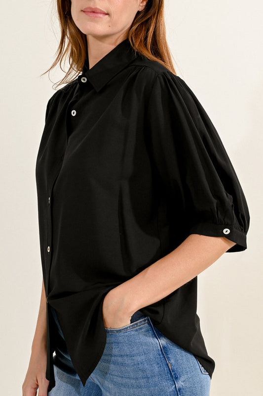 Molly Bracken Black 3/4 Sleeve Shirt