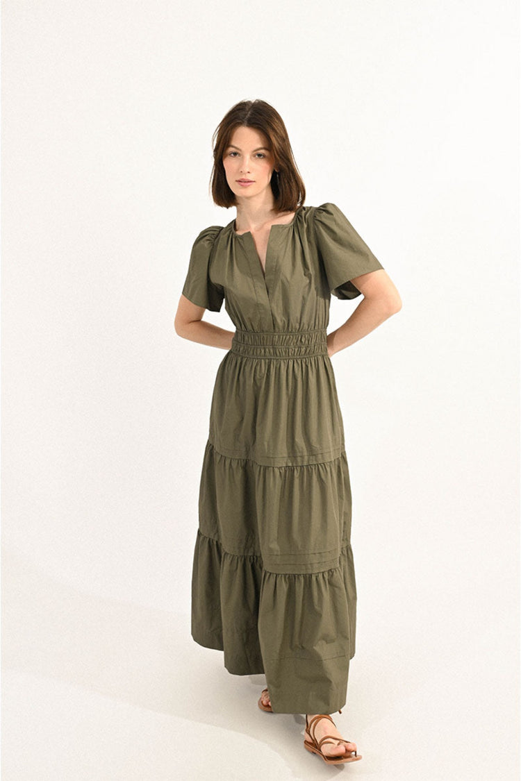 Molly Bracken Khaki Maxi Dress