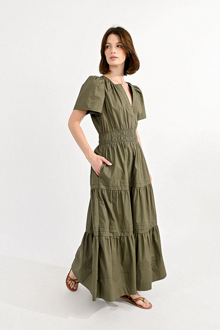 Molly Bracken Khaki Maxi Dress