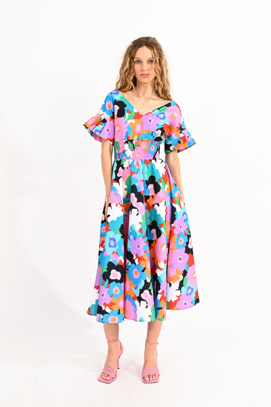 Lili Sidonio Floral Midi Dress