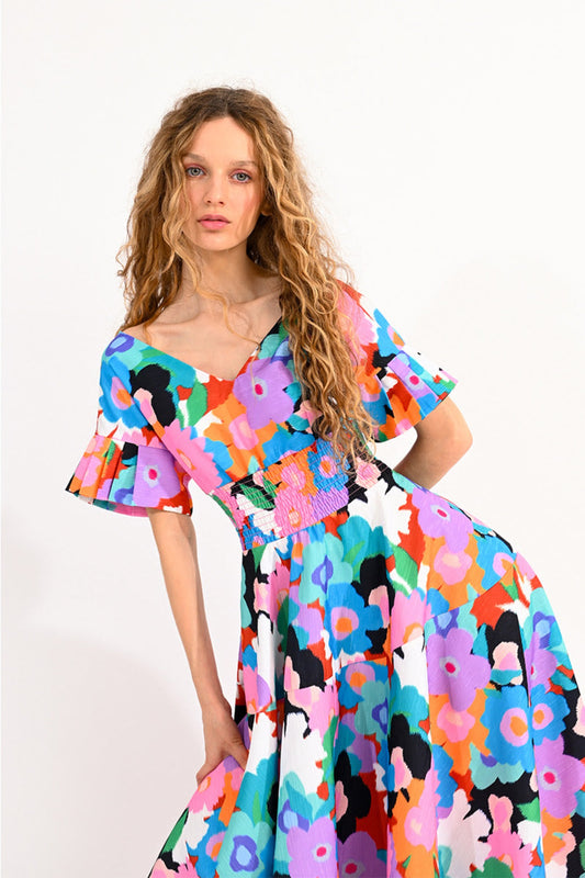 Lili Sidonio Floral Midi Dress