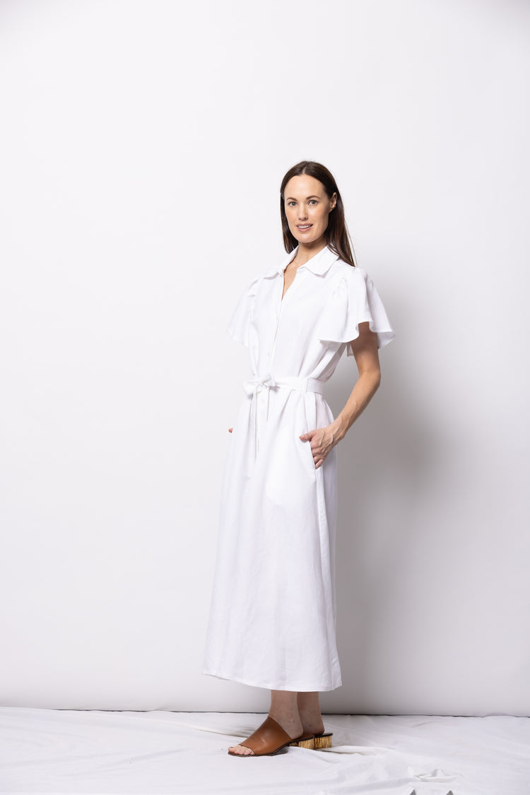 Dressed Athens Shirt Dress | White