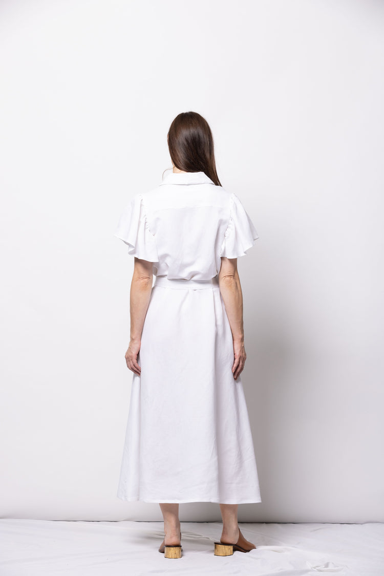 Dressed Athens Shirt Dress | White